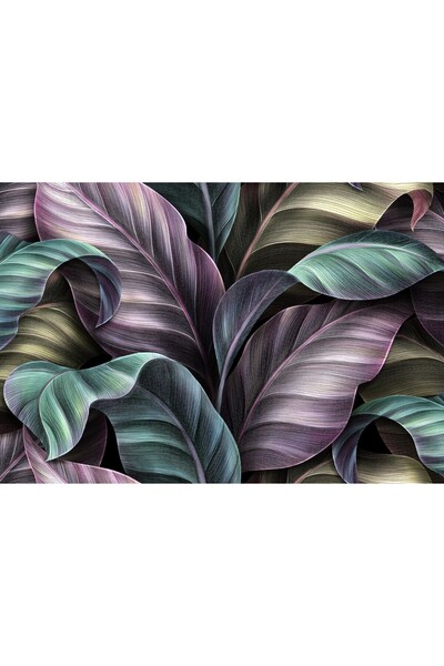 Zumzeria Pictură pe pânză cu frunze de palmier colorate, 80x50cm, tableaucanv...