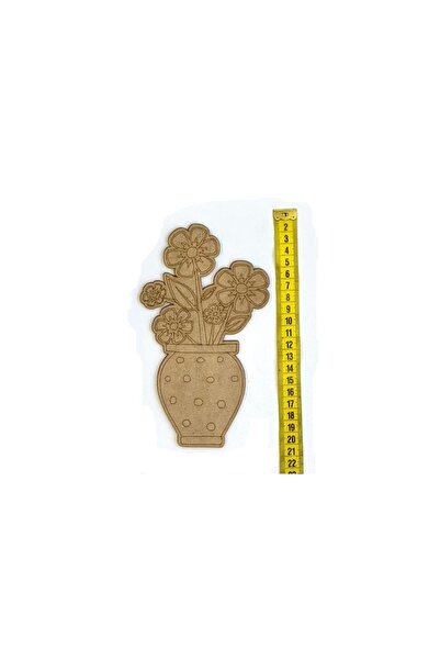 M&T WORKSHOP 20'li Paket Ahşap Boyama Çiçek Vazo Desenli Ahşap Boyama Kreş Ok...