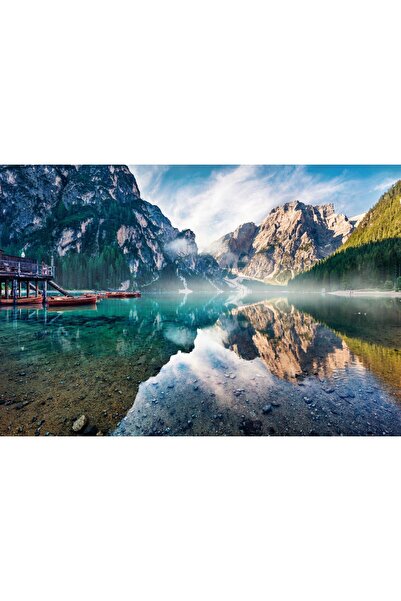 Zumzeria Tablou Canvas Reflecții Uimitoare ale Munților, 80x50cm, tabloucanva...