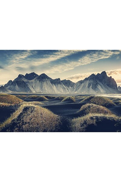Zumzeria Tablou Canvas Sunny Landscape In Iceland, 80x50cm, tabloucanvas448,
