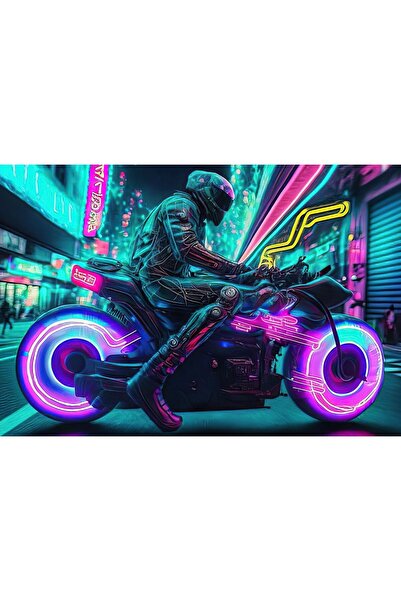 OEM Poster The Neon Cyber Ride Motorbike, 61x90cm, poster2881, Zumzeria