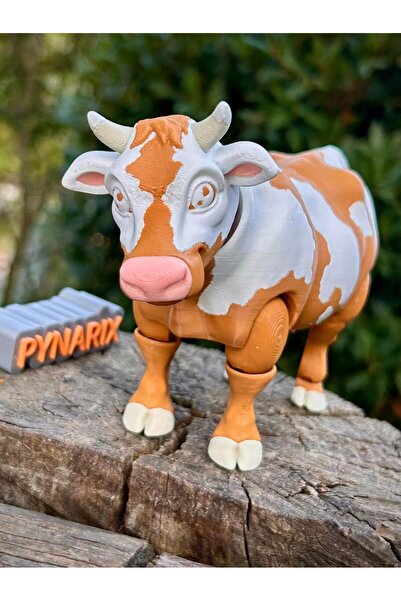 pynarix İnek- Simental Cinsi🐄Figür Oyuncak Boynuzlu Versiyon- Kırık Işık 🐄�...