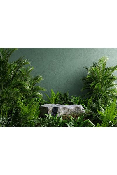 Zumzeria Tablou Canvas Stone Platform In Tropical Decor, 80x50cm, tabloucanva...