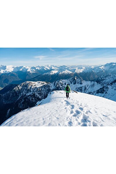 Zumzeria Pânză Tablou Pe Vârful Munților Înzăpeziți, 80x50cm, tabloucanvas955,