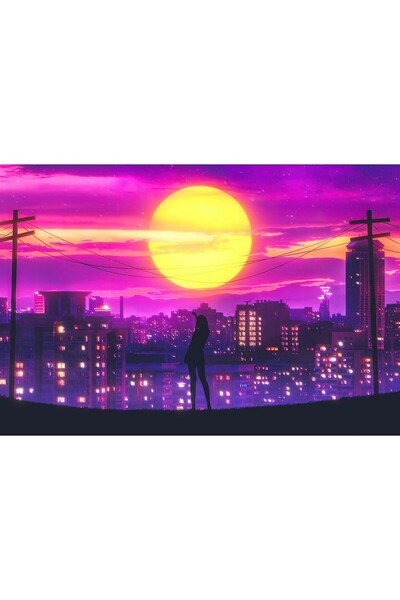 OEM Poster Lumini ale orașului Retrowave, 61x90cm, poster890, Zumzeria