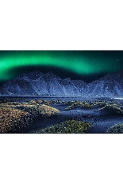 Zumzeria Tablou Canvas Beautiful Aurora Borealis On The Skyline, 80x50cm, tab...
