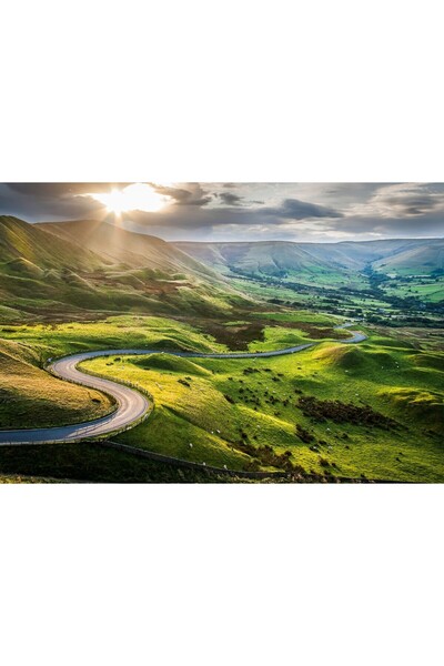 Zumzeria Tablou pânză Drum șerpuitor în munți, 80x50cm, tabloucanvas115,