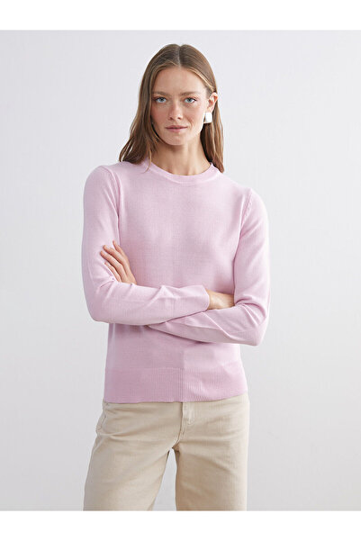 LC Waikiki Lcw Comfort Pink Crew Neck Women's Knitwear Sweater
