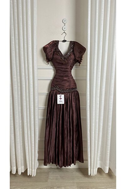 Onila brown embroidered dress