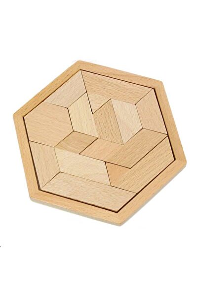 Choice YuanMu Hexagon Tangram Puzzle Wooden Brain Puzzles IQ Test Challenge L...