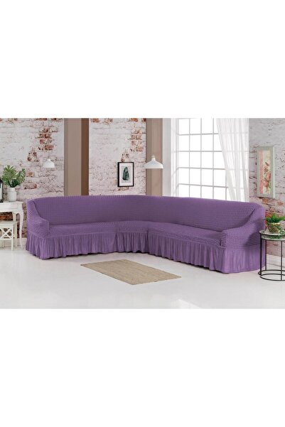 ARTUÇ Bürümcük Kumaşlı Pamuklu Köşe Koltuk Örtüsü (LİLA)