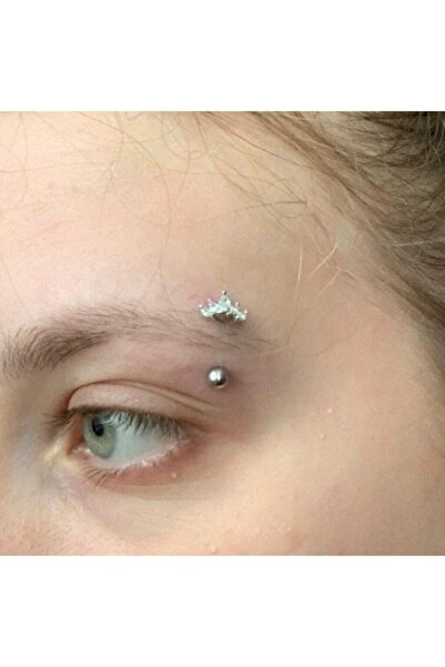Bylin Cerrahi Çelik Zirkon Taşlı Muz Piercing - 8 Mm