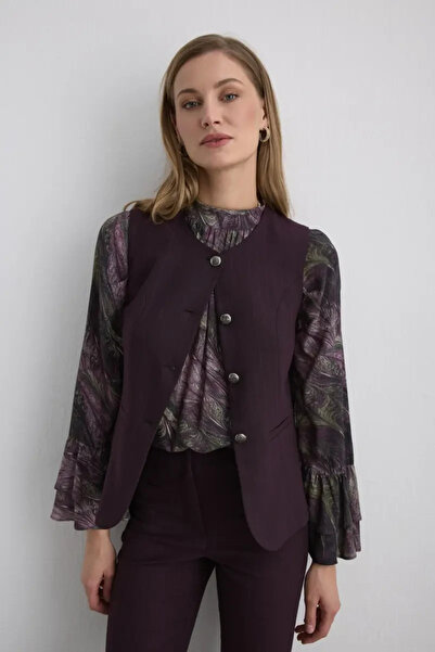 Gusto Яке с кръгла яка и райета - сливово