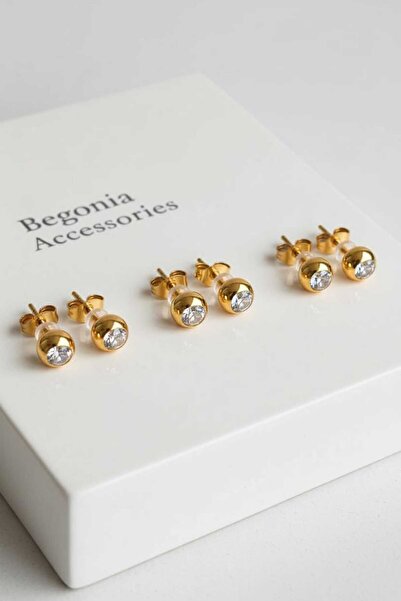 Begonia Accessories Vip Çelik, 24 Ayar Altın Kaplama ,3mm 4mm 5mm Toplu Zirko...