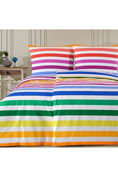NazeninHome Flannel Flannel Winter 100% Cotton Double Duvet Cover Set Rainbow...
