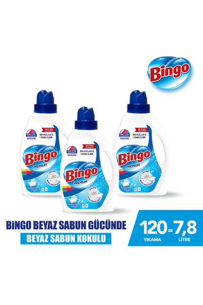 Bingo Sıvı Çamaşır Deterjanı Beyaz Sabun 2600 ml 3lü