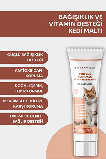 Kahu Naturals Spiritually Connected Immunovital Paste, Kediler için Bağışıklı...