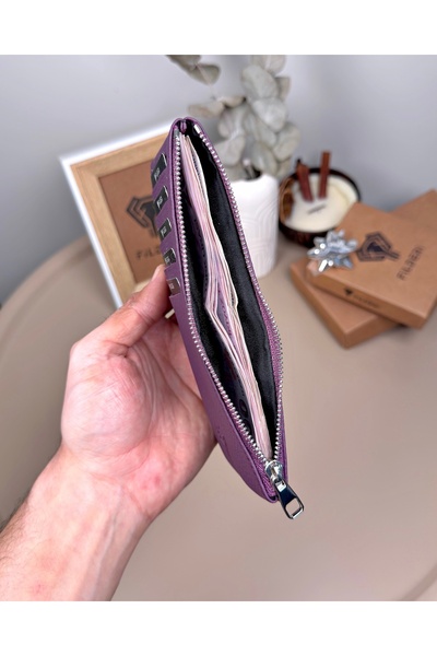 Fil Deri Genuine Leather Long Card Holder with Coin Compartment 2127