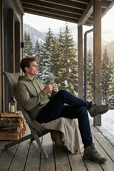 Buratti Ανδρικό φούτερ με κουκούλα κανονικής εφαρμογής, με τσέπη καγκουρό, μα...