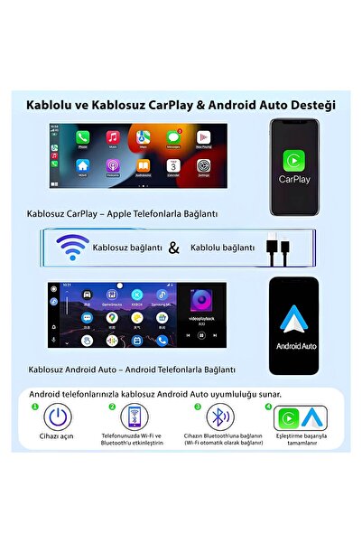 idragon H18C 10.26” 4K Kablosuz CarPlay & Android Auto Araç Multimedya Ekranı...
