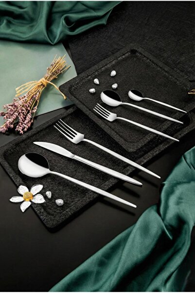ÖZLİFE MESS 60 Piece Plain Fork Spoon Set