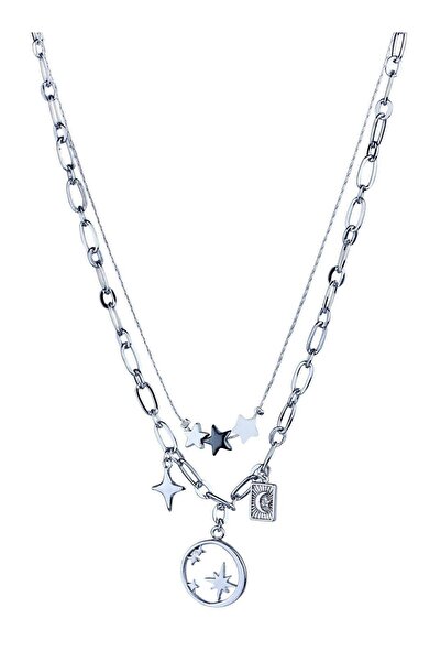 Klips Concept قلادة بتصميم نجمة الشمال بحبل مزدوج