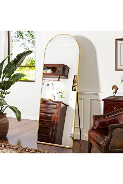 Generic مرآة كاملة الطول {167×55}سم مع حامل مقوس، مرآة أرضية، مرآة حائط، معلق...