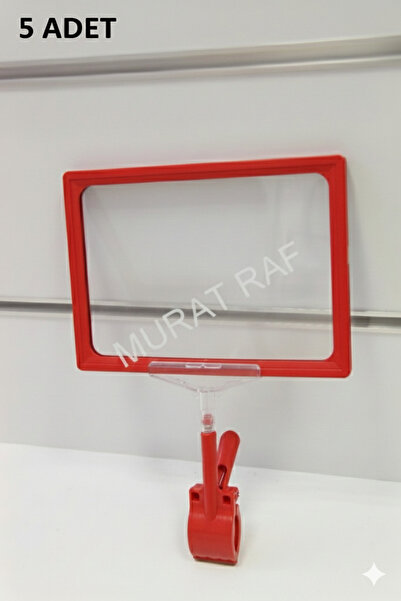 MURAT RAF A4 Çerçeve Ürün Tanıtım Plastik ve Mandallı Fiyat Etiket Kırmızı