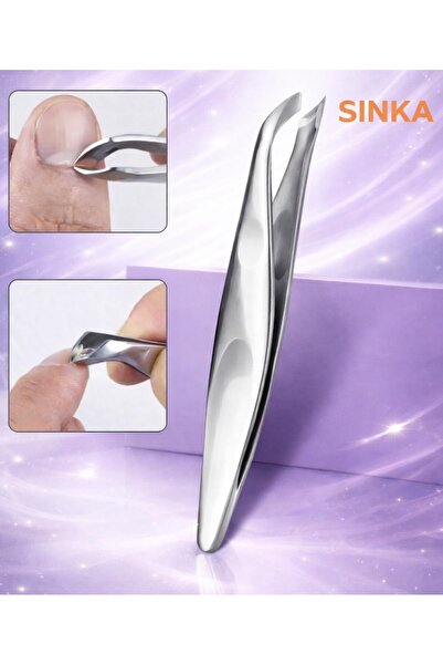 SİNKA Tweezers Stainless Ingrown Nail Cuticle Tweezers Curved