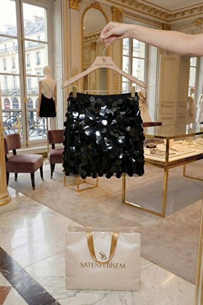 Paradise Collection Moda Evi Kombin Yıldızı Siyah Luxury Payet Etek