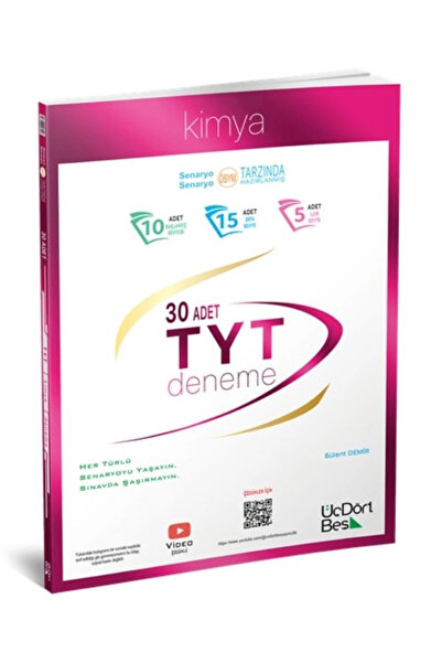 Üç Dört Beş Yayıncılık TYT Kimya 30’lu Deneme  Soru Bankası 345 üçdörtbeş  (G...