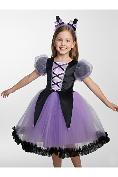 Moda Sitesi Kuromi  Kostüm ,Cadı Kostümü , Kız Çocuk Halloween, Balo Elbisesi