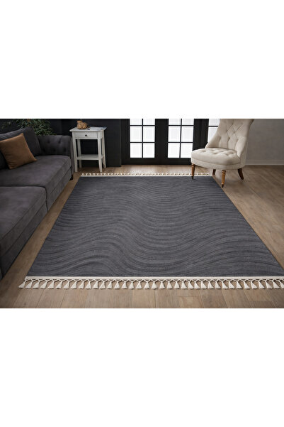 Dinarsu Alaçatı Yumuşak Püsküllü Kaymaz Taban Halı 120X180