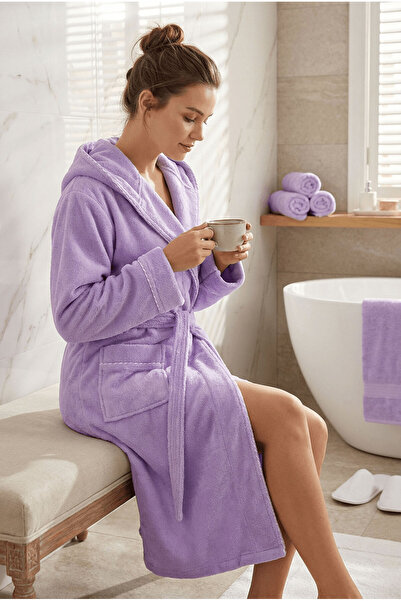 VAROL Μπουρνούζι από μπαμπού με κουκούλα και σωληνώσεις