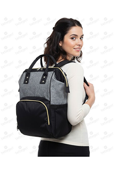 bebegen Gri Siyah Anne Bebek Sırt Çantası