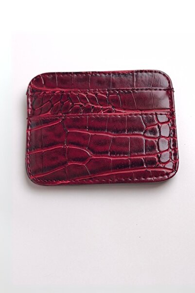 Ecrou Suport pentru carduri din piele croco basic Bordeaux