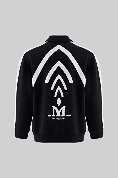 Machinist Hanorac negru cu gât înalt pentru bărbați