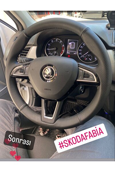 detayderidireksiyon Direksiyon kılıfı Skoda Super B 2015 Manuel Spor Desen Si...
