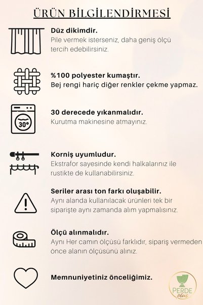 perde plus Fırfırlı Perde Takımı – 3’lü Set, Rustik & Korniş Uyumlu