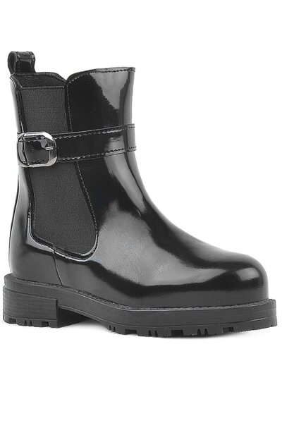 Rakerplus Black Patent Leather Elastic Cizme pentru fete