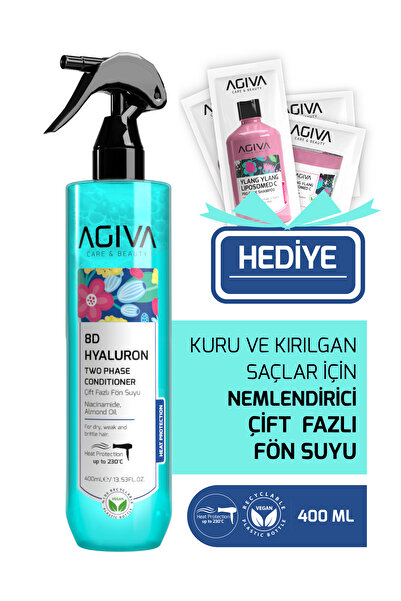 Agiva 8d Hyaluron Kuru ve Kırılgan Saçlar İçin Nemlendirici Çift Fazlı Fön Suyu