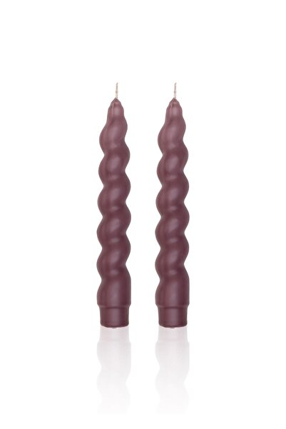 The Mia Burgu Şamdan Mumu 2li Set Vizon 17 cm