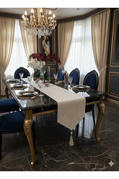 Finezza سجادة من الدانتيل الفرنسي مبطنة بالمخمل المنسوج 40x140 سم