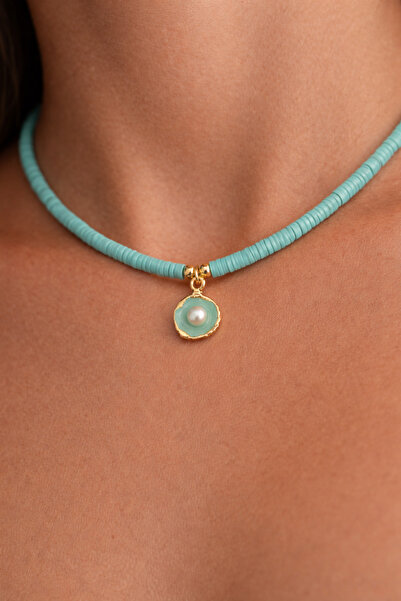 HERCY Su Yeşili fimo Kolye | Figürlü Fimo Kolye | Charm Kolye | Cute Necklace