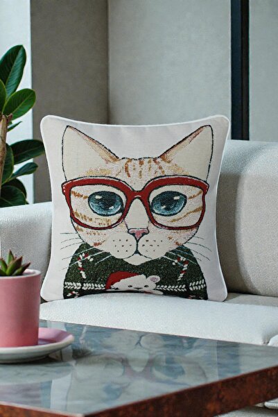 VISIONARIO Throw Pillow Cover Tapestry Woven - Decorative Double-Sided with P...