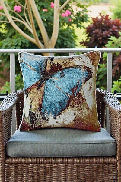 VISIONARIO Throw Pillow Cover Tapestry Woven - Decorative Double-Sided with P...