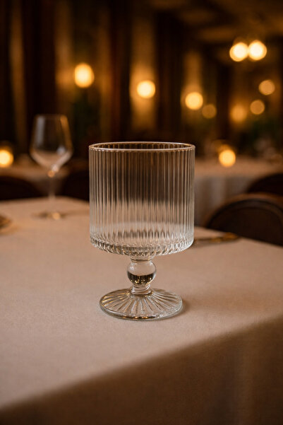 YzHome 6-Piece Footed Crystal Glass Soft Drink Cocktail Glass 280ml