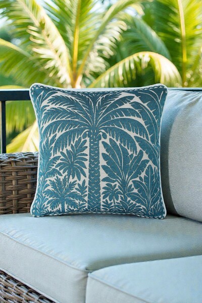 VISIONARIO Kırlent Kılıfı Goblen Dokuma - Dekoratif Çift Taraflı Biyeli 45x45 cm