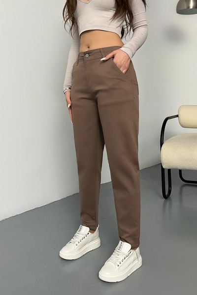 BİKELİFE Damen-Mom-Hose aus Lycra/Stretch mit hoher Taille