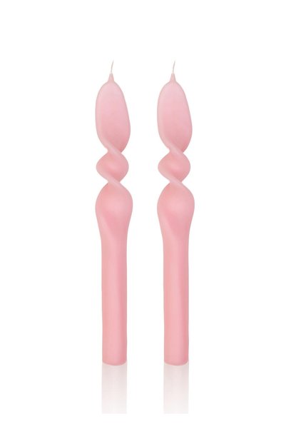 The Mia Burgu Şamdan Mumu 2li Set Blush 25 cm
